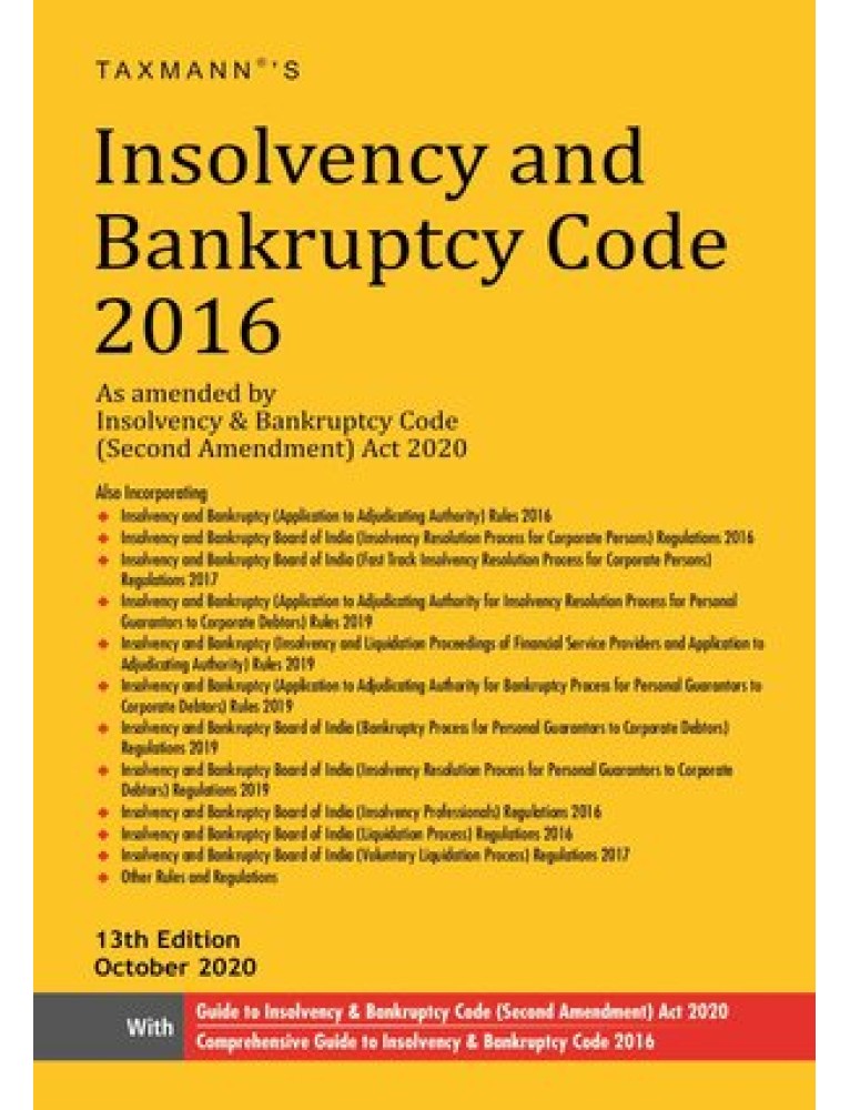 Insolvency And Bankruptcy Code 2016 13th Edition 2020